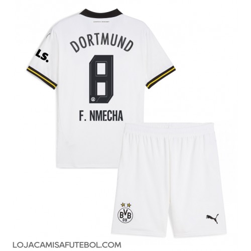 Camisa de Futebol Borussia Dortmund Felix Nmecha #8 Equipamento Alternativo Infantil 2024-25 Manga Curta (+ Calças curtas)